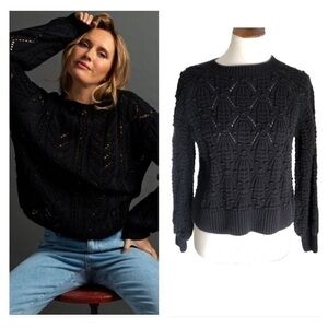 Textured black sweater from Jun & Ivy